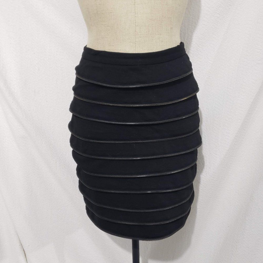 Aryn K Anthropologie Black Ruffle accent Skirt
